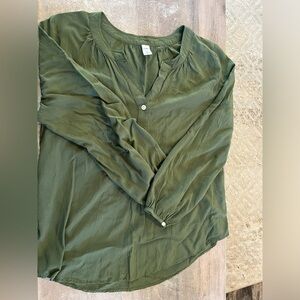 Old Navy Long Sleeve Green Blouse Medium
